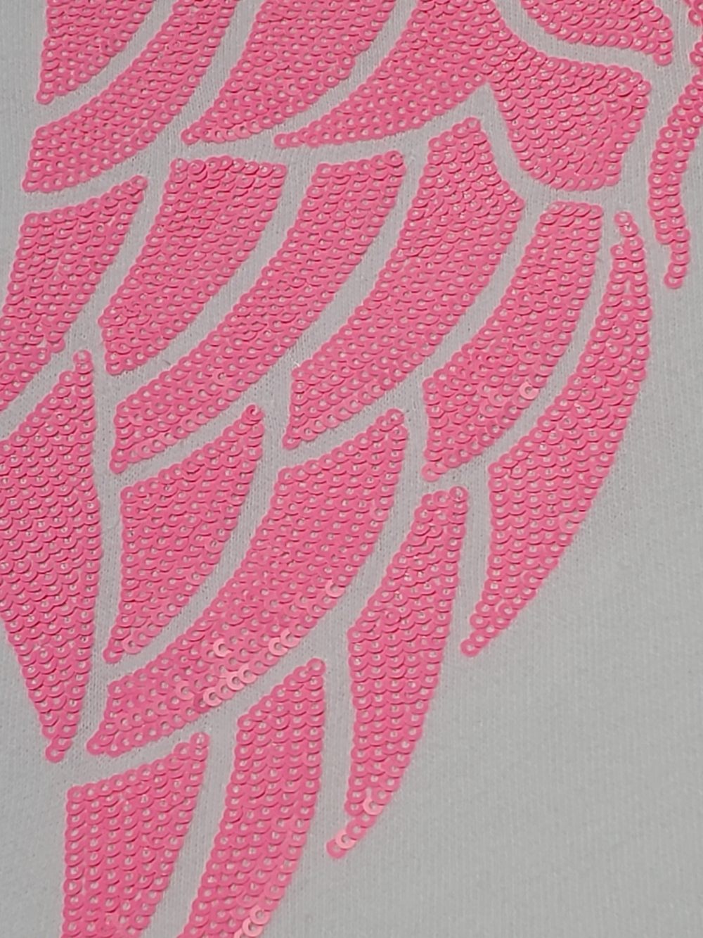 Victoria's Secret Supermodel Essentials White w/ Pink Sequin Angel Wing Hoodie M - Picture 3 of 11